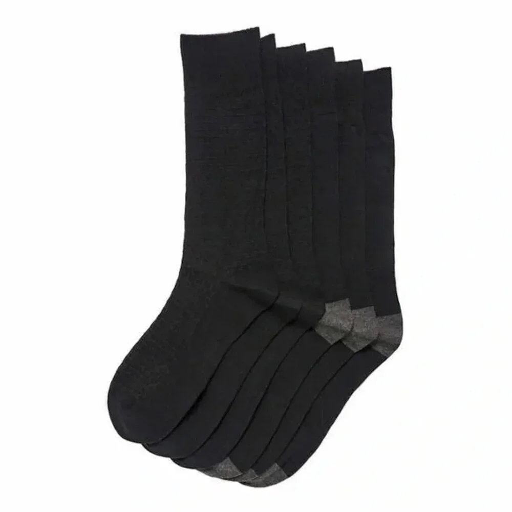 NWT - 6-pair Black Cole Haan Men's Dress Sock Fits Men's shoe size 7-12